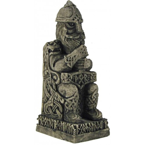 Seated Tyr, Norse God of War Statue - Wood Finish, Celtic God