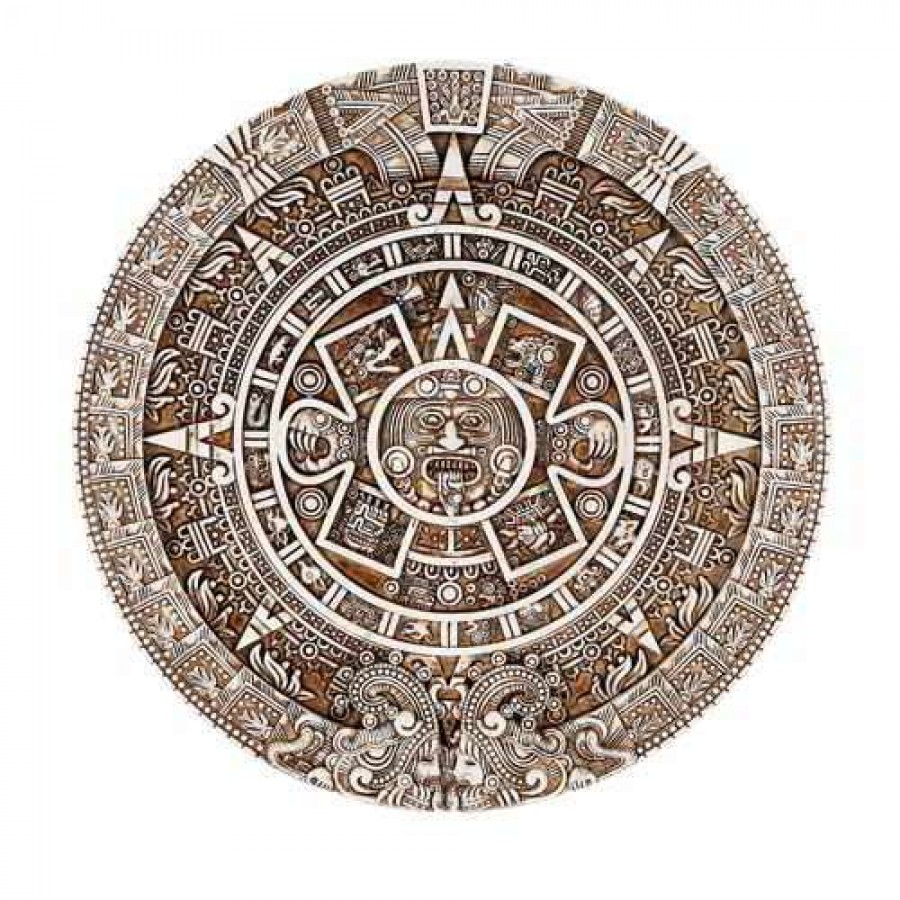 Aztec Calendar Resin Wall Plaque Universal Calendar