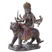 Durga, Hindu Goddess of Justice Bronze Resin Statue