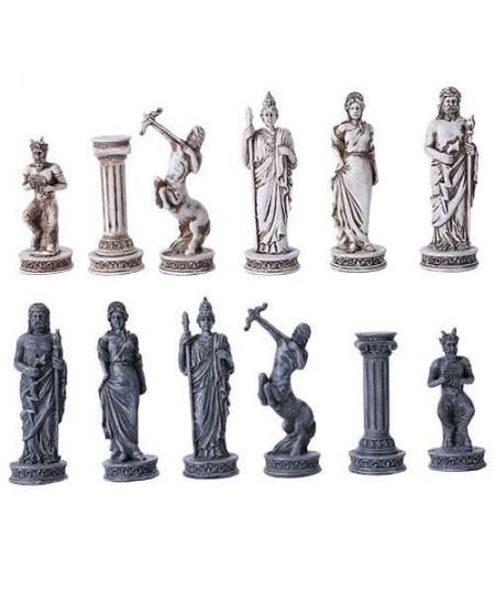 Greek Mythology Gods Chess Set with Glass Board