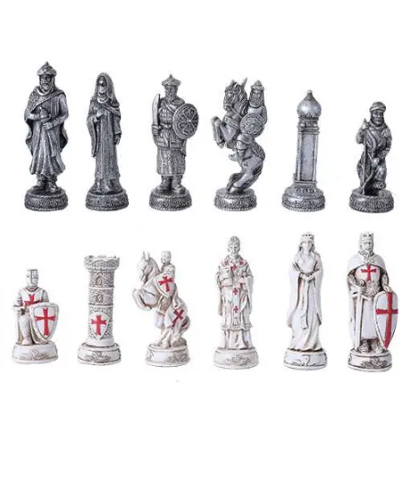 Crusader vs Muslim Chess Set with Glass Board