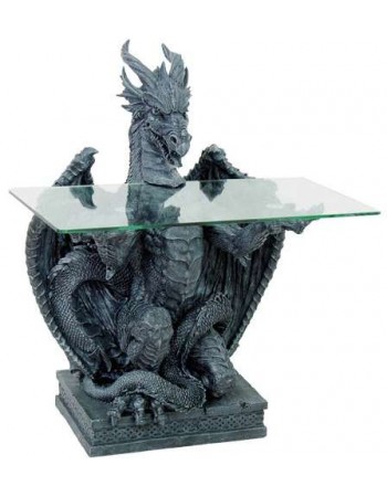 Dragon Glass Top Side Table