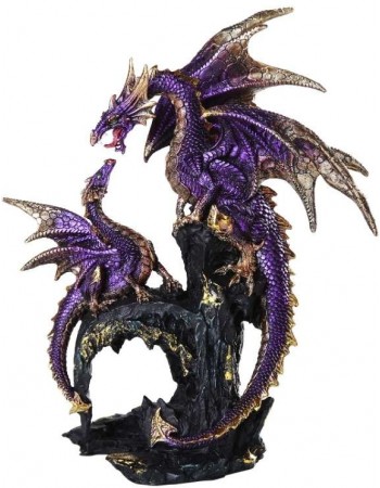 Purple Dragon Family Statue