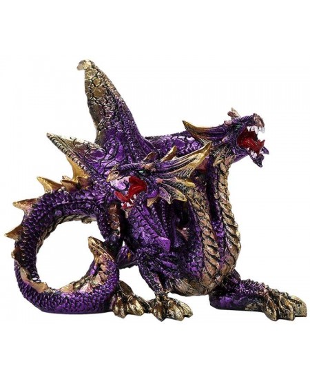 Double Headed Dragon Figurine in Purple