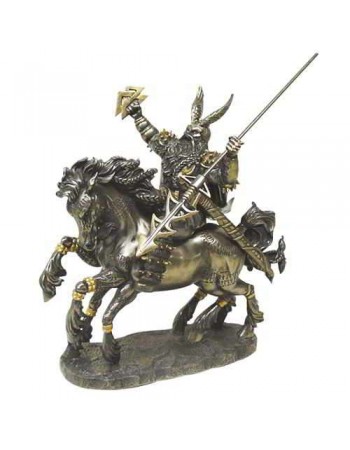 Odin on Horseback Norse God Bronze Statue