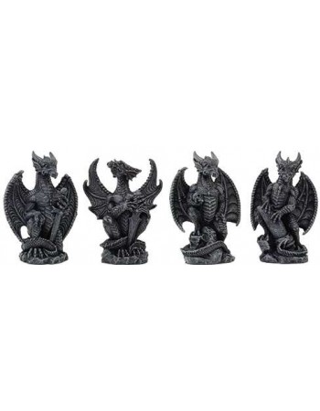 Mini Dragon Statue Set of 4