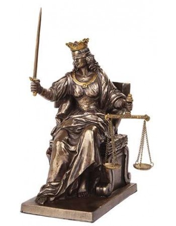 Lady Justice Seated with Scales Bronze Statue