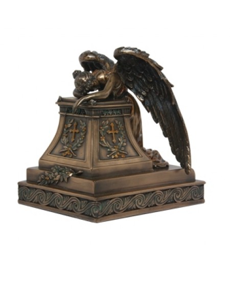 Mourning Angel Bronze Keepsake Memorial Urn