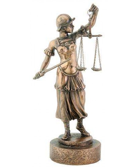 Lady Justice with Scales Warrior Bronze Statue